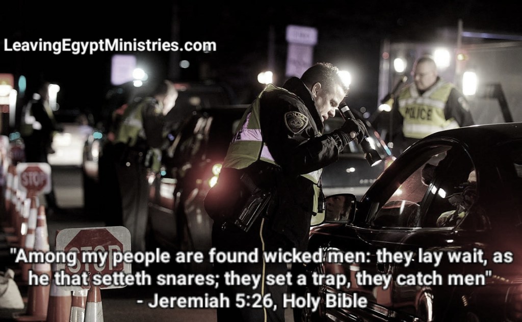 Police checkpoint meme, Jeremiah quote speed trap, license check, demonic police, agents of Satan, 